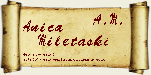 Anica Miletaški vizit kartica